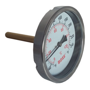 100mm Dial Temp. Gauge, Back Entry (0 - 120°C)